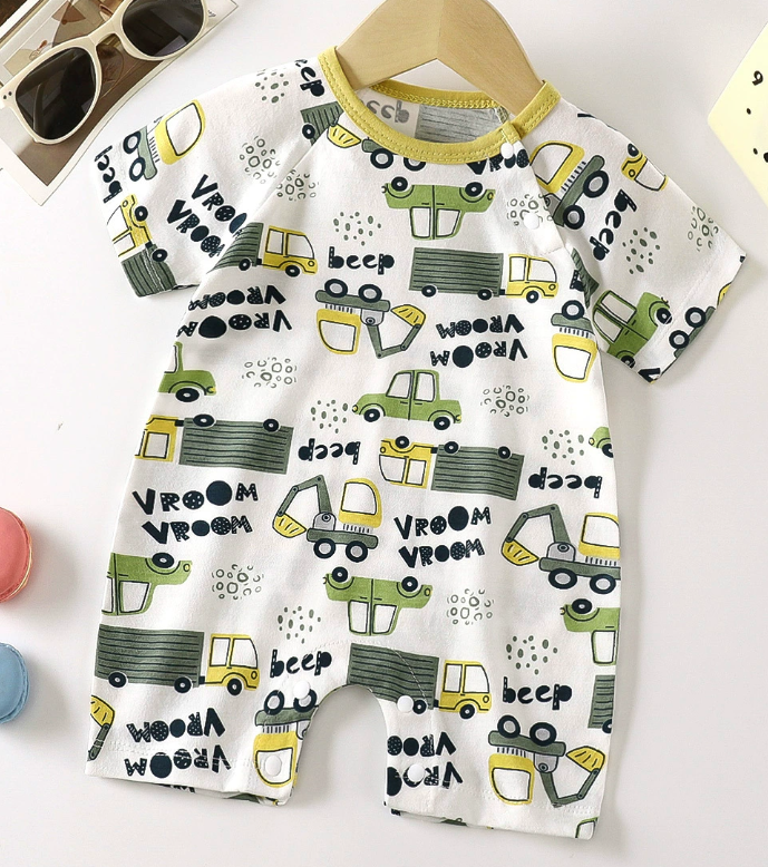 100% Cotton Unisex Short Sleeve Baby Romper