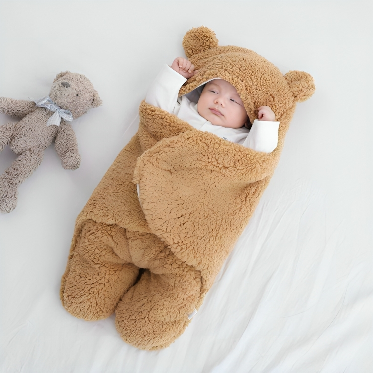 Winter Plush Fleece Baby Swaddle Sleeping Bag